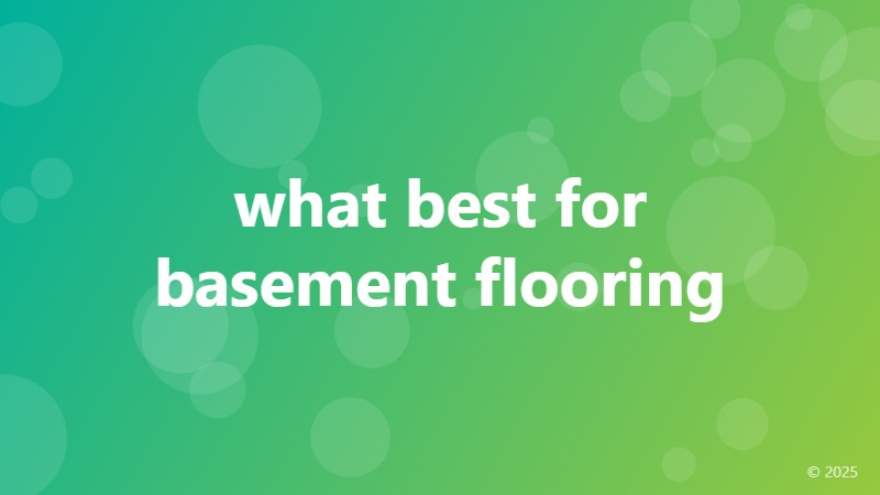 what best for basement flooring