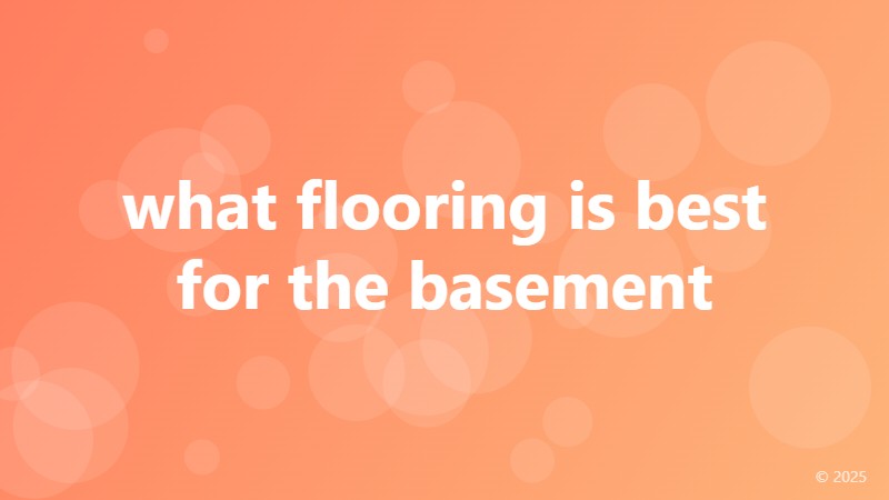 what flooring is best for the basement